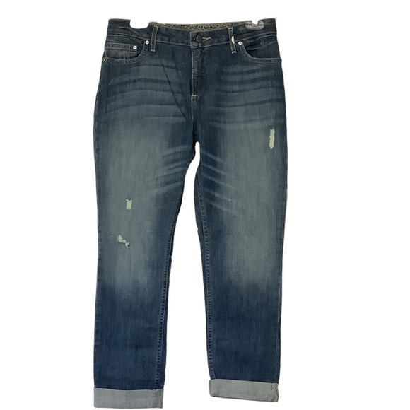 HARLEY DAVIDSON NWT Straight Leg Cuffed Lightly Distressed Jeans - Size 27 - Picture 2 of 12